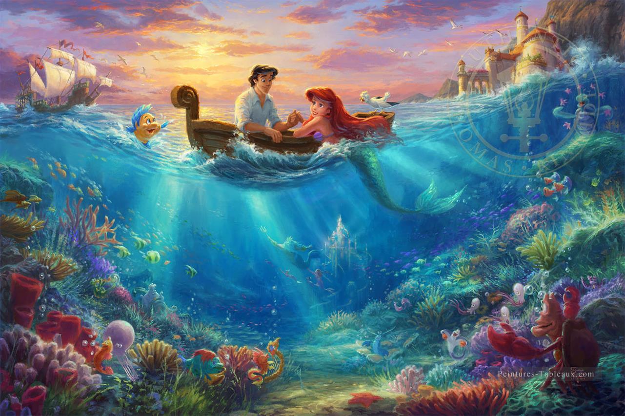 The Little Mermaid Falling in Love TK Disney Peintures à l'huile